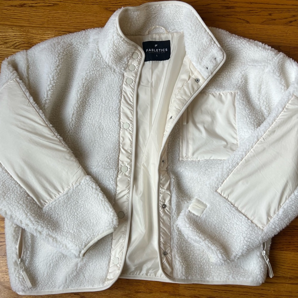 Fabletics Cream Sherpa Jacket